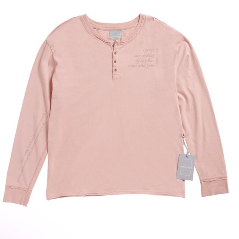 TAYLOR SWIFT Peace Lyrics Folklore Blush Pink Long Sleeve Henley
